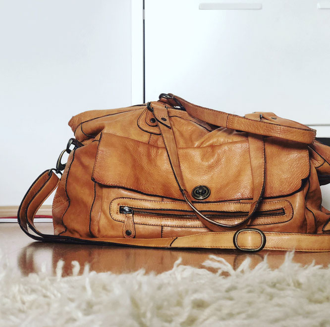 Pieces leatherbag cognac