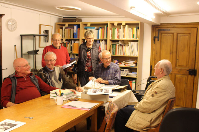 v.l. Norbert Richter, Alois Biegel, Kurt Müller, Ilona Jung, 1. Vorsitzender Werner Rauber, Hubert Jung