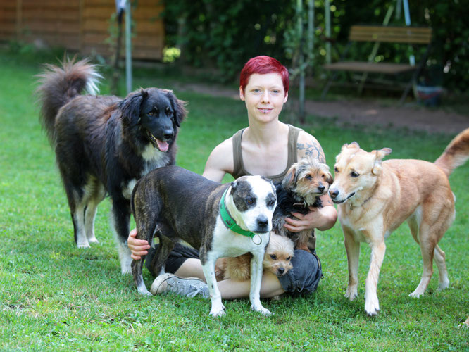 Simone mit den Vierbeinern