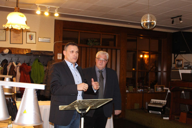 Bürgermeister Stephan Rausch und Ortsvorsteher Norbert Rauber