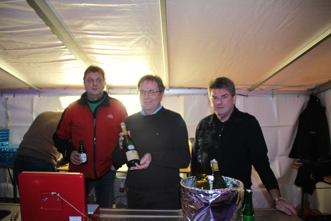 Oberthaler Wein - beste Schluckimpfung v.l Reiner Kron, Michael Maurer und Paul Schmidt