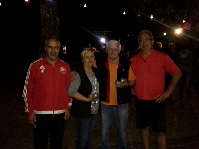 Die Gewinner des Abends 1. und 2. Platz v.i. Fredi Koch, Bianca Will, Rolf Bernhardt und Frank Hilgert
