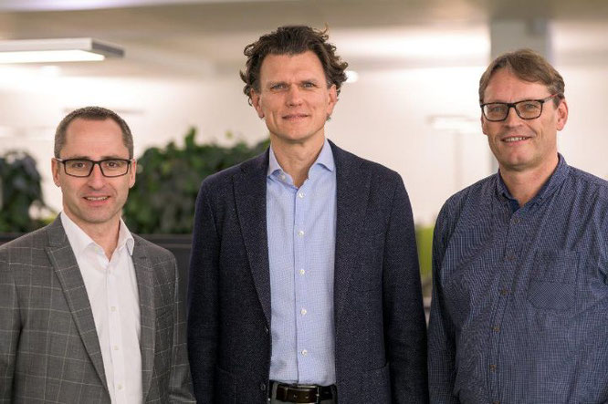 Bild (v. l. n. r.): Matthias Schneider (Geschäftsführer MLF Mercator-Leasing GmbH & Co. Finanz-KG), Holger Tumat (Geschäftsführer JobRad GmbH) und Roland Potthast (Geschäftsführer JobRad Leasing GmbH)