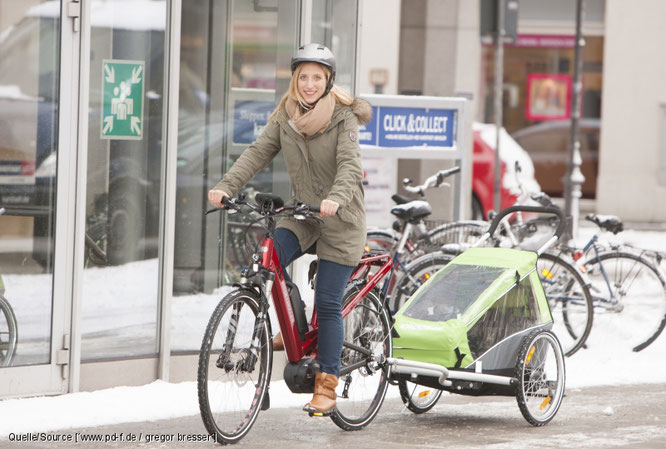 Der pressedienst‐fahrrad zeigt, wie Sie auch auf verschneiten Pisten sicher vorankommen.