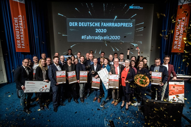 Pressefoto zur Preisverleihung des Deutschen Fahrradpreises 2020 (Credit: Andreas Endermann /Deutscher Fahrradpreis)