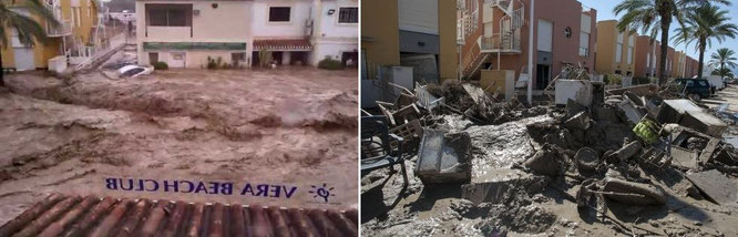 Inundaciones levante almeriense, Vera playa, 28 de septiembre de 2012