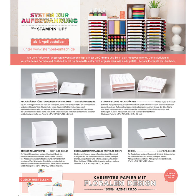 Aufbewahrung von Stampin Up