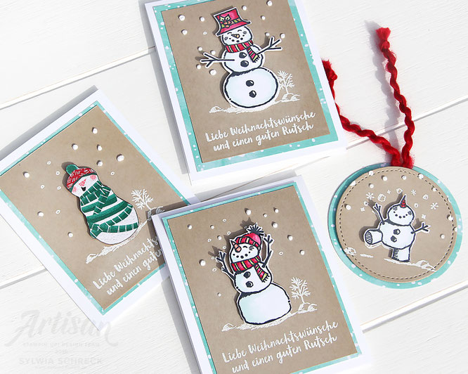Weihnachtskarten mit Stampin up Stempelset - Frostige Grueße