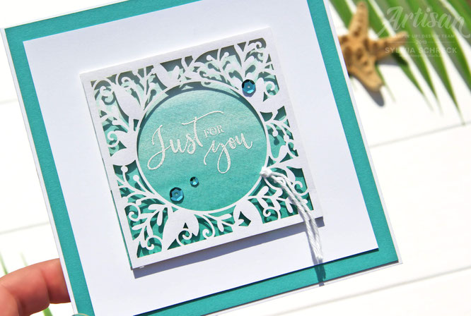 Karte in Jade mit Schimmer-Stampin up