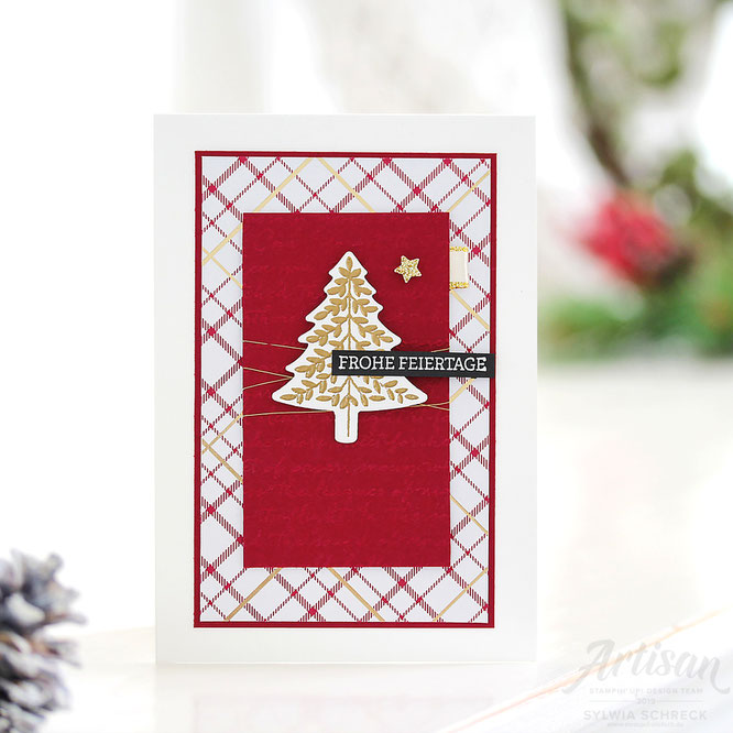 weihnachtskarte- festliche karos-stampinup