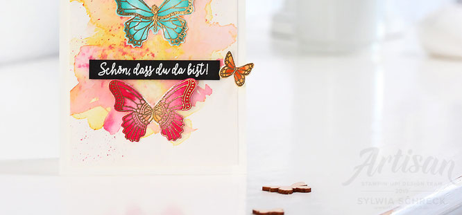Aquarellkarte Schmetterlinge Stampin Up