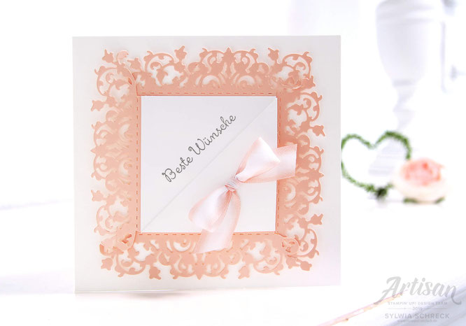 Romantische Hochzeitskarte mit Spitze & Stampin Up 