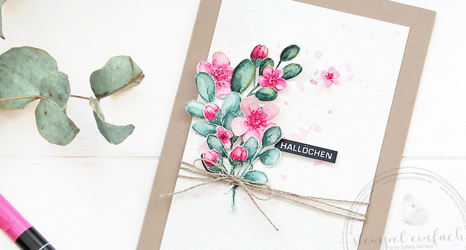 Halloechen - Grusskarte mit Aquarellelementen