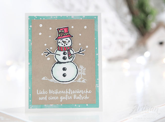 Weihnachtskarte mit Stampin up Stempelset - Frostige Grueße