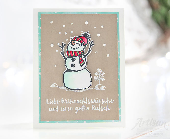 Weihnachtskarte mit Stampin up Stempelset - Frostige Grueße