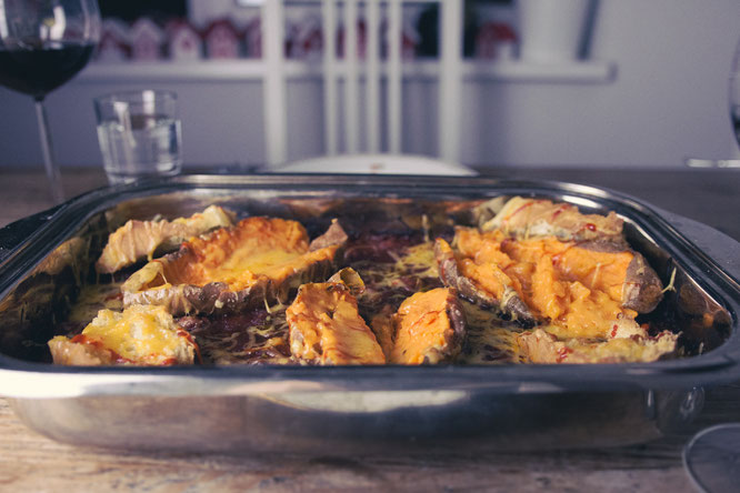 BBQ baked beans smashed sweet potato; 30-Tage-Veggie; Save with Jamie; Süßkartoffel; Baked Beans; live4happiness2day; bloggingforinspiration; Passion Projects