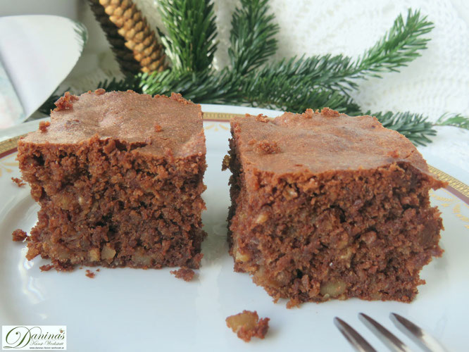 Brownies Rezept mit Nüssen. Weihnachtsbäckerei. Konditor-Rezept by Daninas Dad mit Schritt-für-Schritt Anleitung.