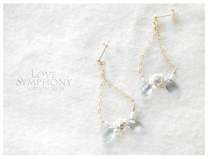 アクセサリー教室オリジナルアクアマリンピアス