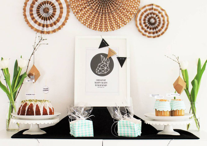 Bild: Ideen für DIY Osterdeko, Sweet-Table und Candybar für Ostern, Freebie zum nachmachen inklusive, gefunden auf Partystories.de