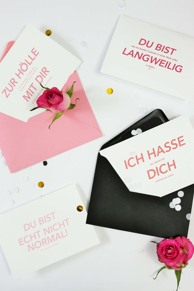 Bild: Valentinstag Karten zum Ausdrucken mit Sprüchen - mit dieser Anleitung und Freebie Bastelvorlage Karten zum Valentinstag oder Galentinesday für sie und ihn selber machen; gefunden auf Partystories.de // #Valentinstag #diygeschenk #Karten