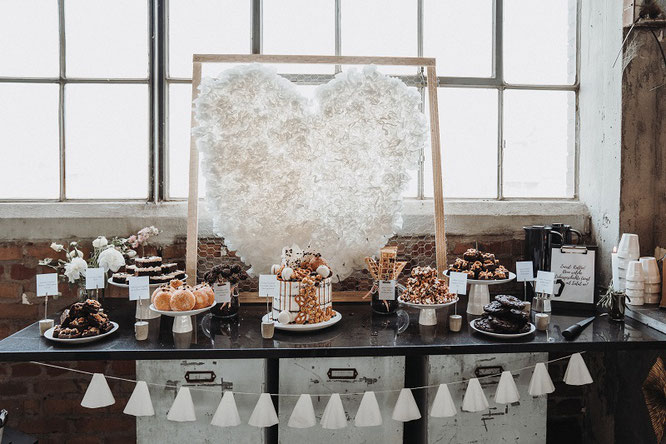 Bild: DIY Deko Backdrop für die Party oder Hochzeit – mit dieser Anleitung ganz einfach eine Upcycling Dekoration aus alten Kaffeefiltern selber basteln // gefunden auf dem Partystyling Blog Partystories.de // Foto: Sebastian Sachs, Gefühlsrausch