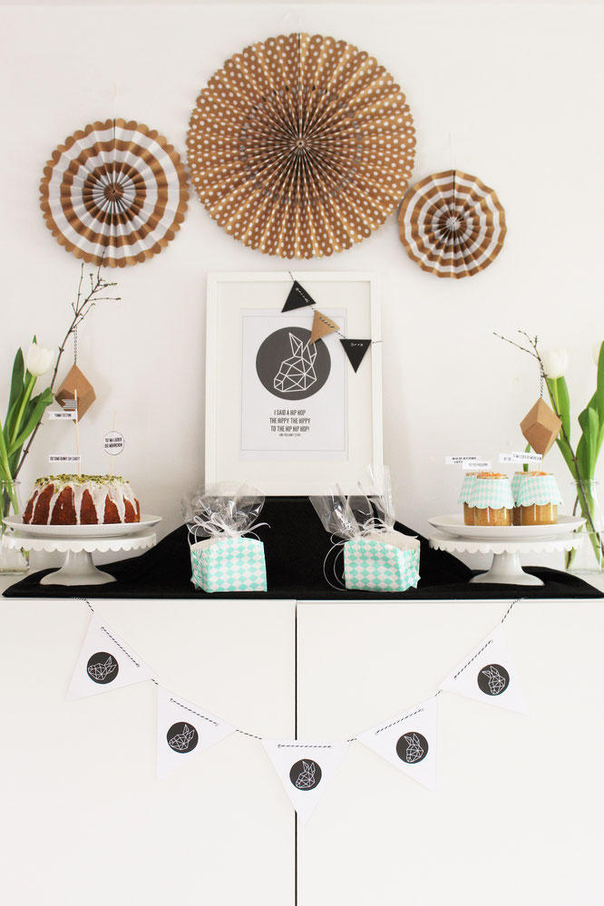 Bild: Ideen für DIY Osterdeko, Sweet-Table und Candybar für Ostern, Freebie zum nachmachen inklusive, gefunden auf Partystories.de