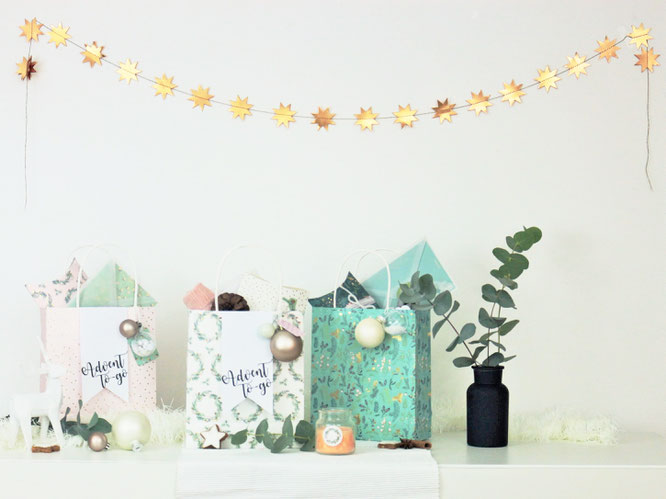 Bild: DIY Geschenk Idee für Advent und Weihnachten to-go, in der Tüte - ein kreatives Motto Geschenk für Advent und Weihnachten zum selber basteln, gefunden auf www.partystories.de (Werbung//in Kooperation mit Rico Design, Classical Christmas Kollektion)