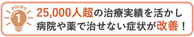 治療実績25,000人超えと経験が豊富である