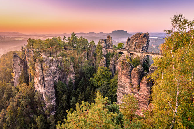Bastei, Sächsischen Schweiz, Elbsandsteingebirge, Sonnenaufgang, Lightroom