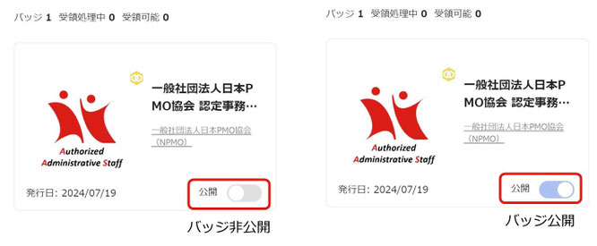 オープンバッジ公開/非公開のイメージ画像