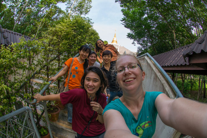 Having fun with my new friends on the day of departure