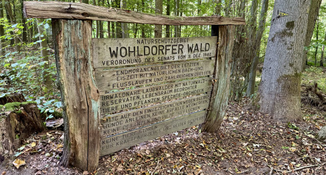 Bild: Schild: Wohldorfer Wald