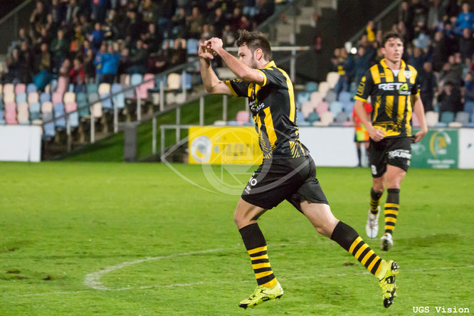 Iker Hernández celebra el gol del empate ante el Toledo. Foto: UGS Vision