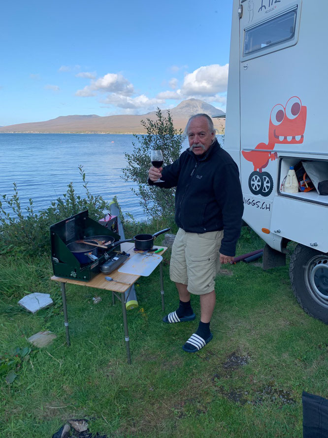 Unser Camp auf Islay direckt neben der Bunnahabhain Distillery