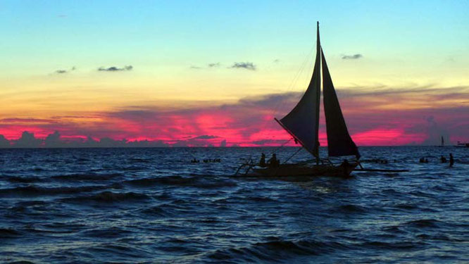 White Beach Boracay Philippines Sunset