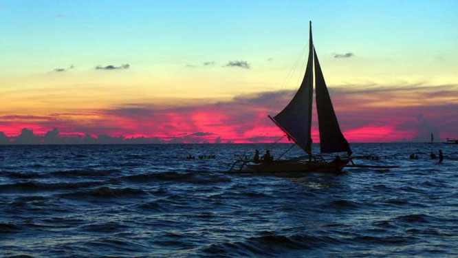 White Beach Boracay Philippines Sunset