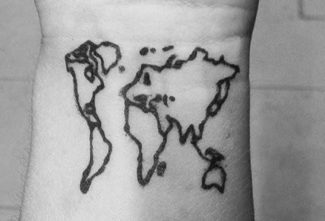 Tattoo World Map wrist