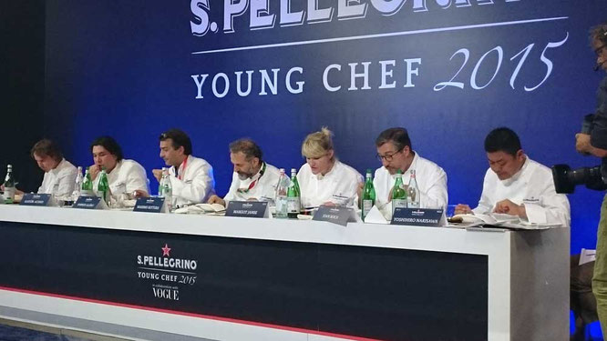Die Jury: Grant Achatz, Gastón Acurio, Yannick Alléno, Massimo Bottura, Margot Janse,Joan Roca und Yoshihiro Narisawa ©TheCulinarian PS