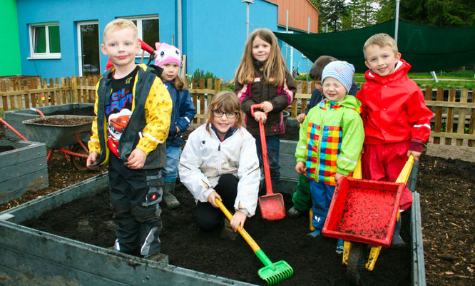 Kinder aus dem Kindergarten in Rilchingen-Hanweiler im Jahr 2016.