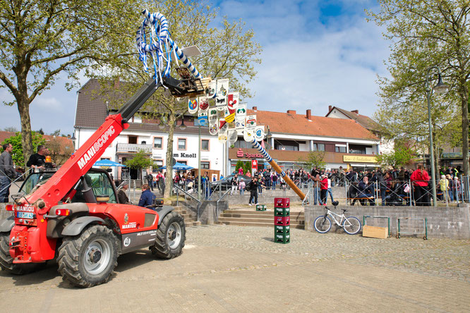 Für der Maibaumstellen in Bliesransbach ist der Jugendclub verantwortlich.