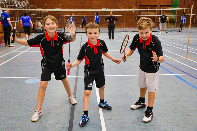 von links: Malin Keßler, Fabian Karmann und Kevin Steimer zählen zu den größten Badminton-Talenten des Vereins.