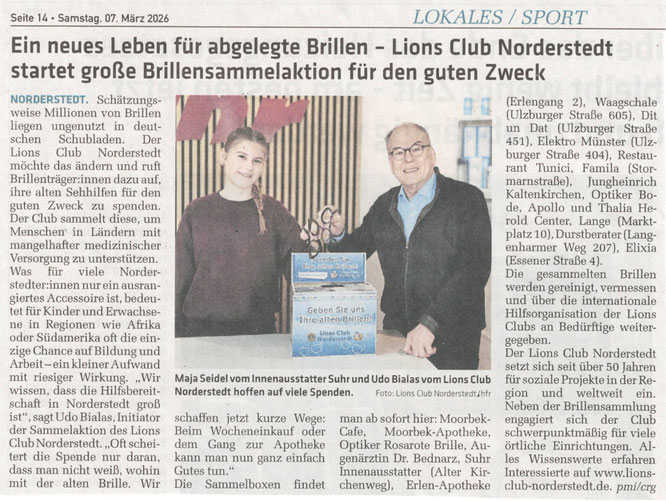 Brillen sammeln, Norderstedt