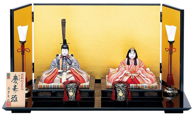 真多呂作ひな人形 親王飾り 本金 慶寿雛セット（1818）