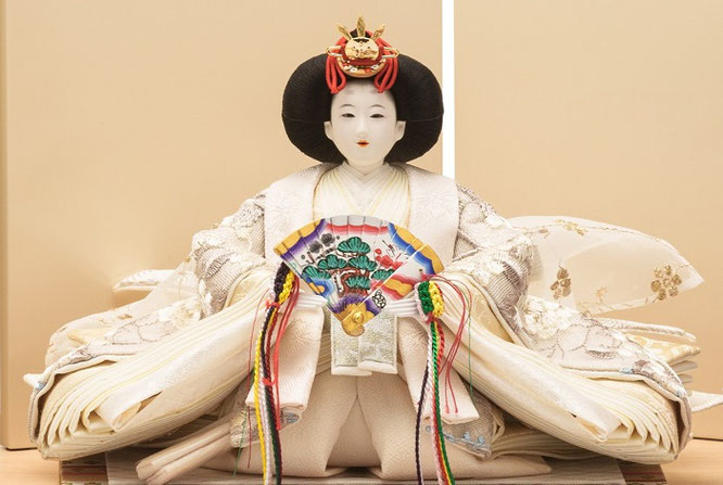 小出松寿作 親王飾り 刺繍入りオーガンジー 十一番　女雛