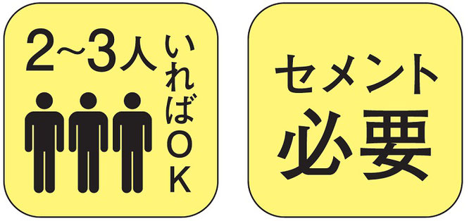 鯉のぼりポールの組み立て人数　2～3人・セメント必要