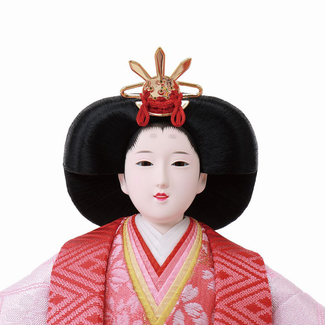 ひな人形 五人収納箱飾り（4L16-GT-612）女雛（顔）