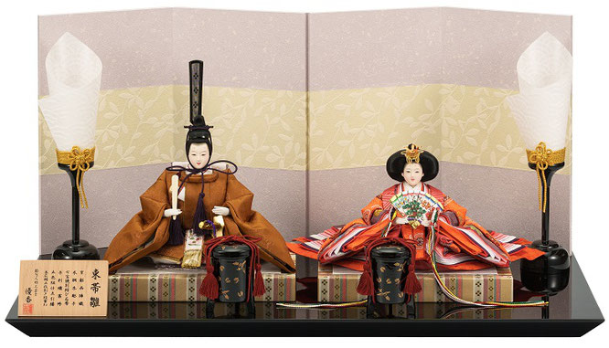 雛人形 親王飾り 黄櫨染 優香作 ひな人形 親王飾り 黄櫨染御袍 萩セット - 伽楠(かなん)