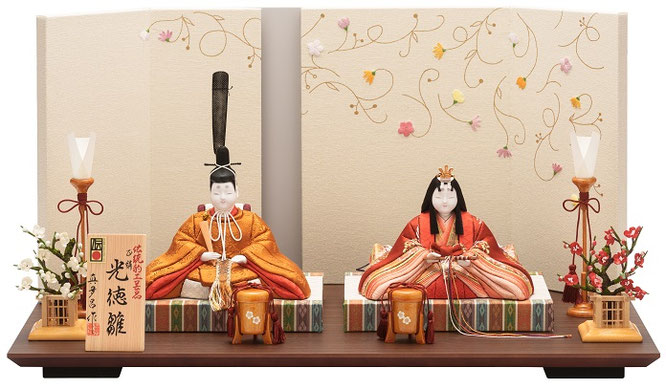 美品　真多呂　雛人形セット 真多呂人形「正絹 光徳雛セット」 - 伽楠（かなん）