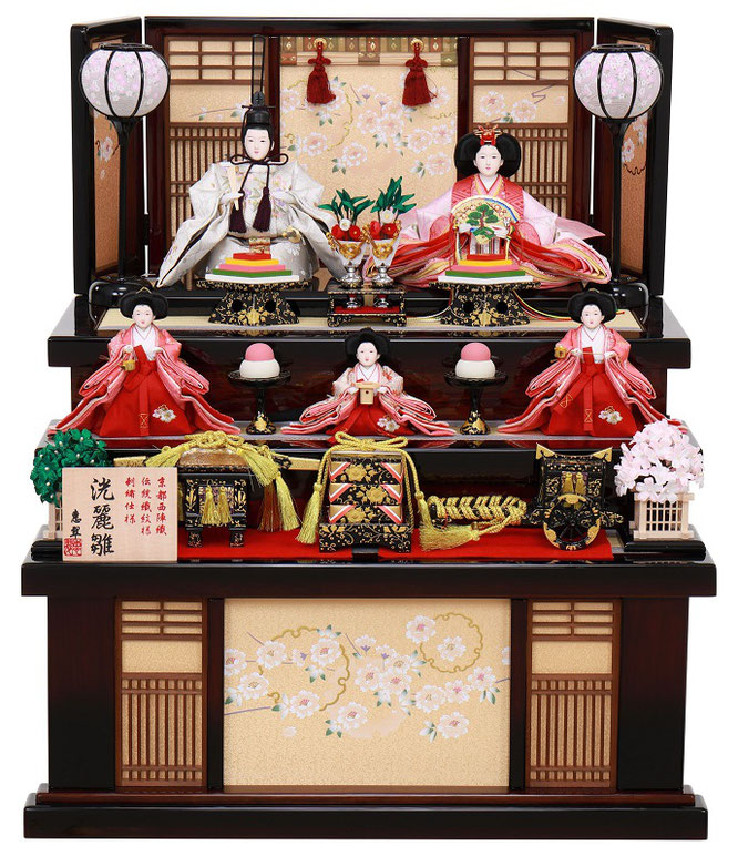 ひな人形 五人収納箱飾り（4L16-GT-612）