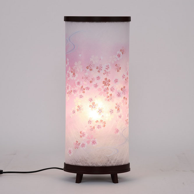 盆提灯 創作提灯 霊前灯 おとわ1号 桜 紫檀色（8842-90-183）ライトアップ